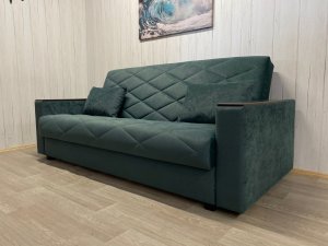 Диван Престиж-15 НПБ+МДФ, велюр Sensey bottle green в Нытве - nytva.magazin-mebel74.ru | фото