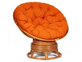 Кресло-качалка Papasan w 23/01 B с подушкой Cognac, ткань Оранжевый в Нытве - nytva.magazin-mebel74.ru | фото