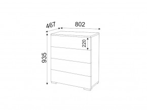 М05 (ручка торцевая) Комод (4 ящика) в Нытве - nytva.magazin-mebel74.ru | фото