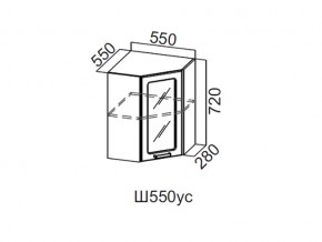 Ш550ус/720 Шкаф навесной 550/720 (угловой со стеклом) в Нытве - nytva.magazin-mebel74.ru | фото