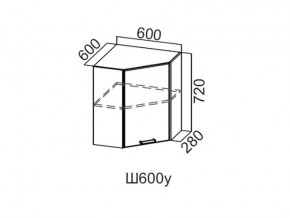 Ш600у/720 Шкаф навесной 600/720 (угловой) в Нытве - nytva.magazin-mebel74.ru | фото