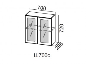 Ш700с/720 Шкаф навесной 700/720 (со стеклом) в Нытве - nytva.magazin-mebel74.ru | фото