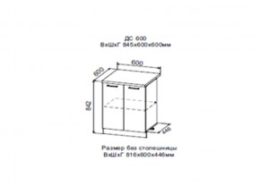 Шкаф нижний ДС600 с полкой (2 дв) в Нытве - nytva.magazin-mebel74.ru | фото
